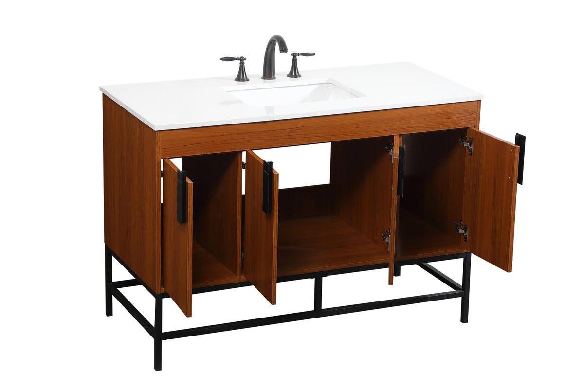 Elegant Decor VF48848MTK 48 inch single bathroom vanity in teak