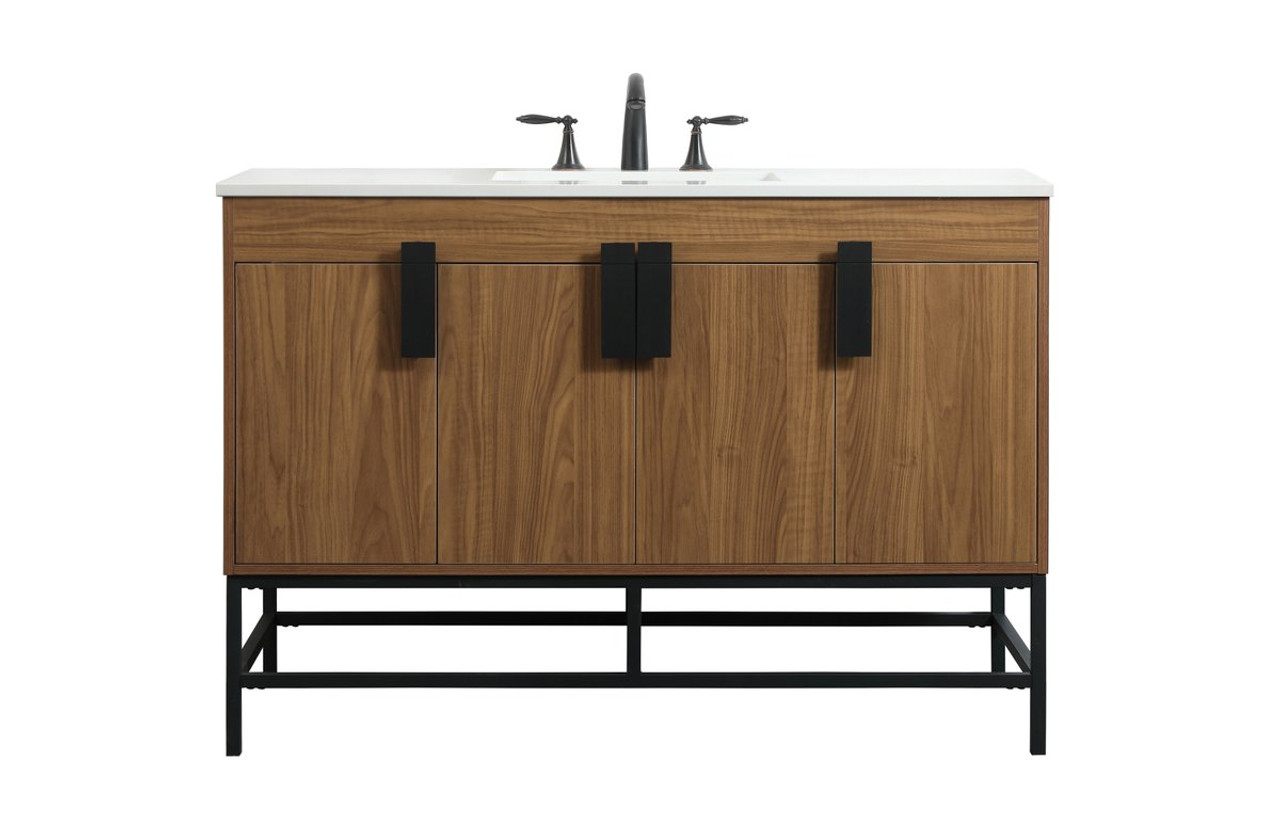 Elegant Decor VF48848WB 48 inch single bathroom vanity in walnut brown