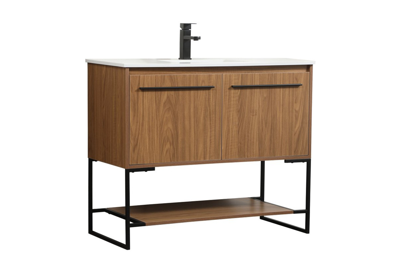 Elegant Decor VF42540WB 40 inch single bathroom vanity in walnut brown Elegant Decor VF42540WB 40 inch single bathroom vanity in walnut brown