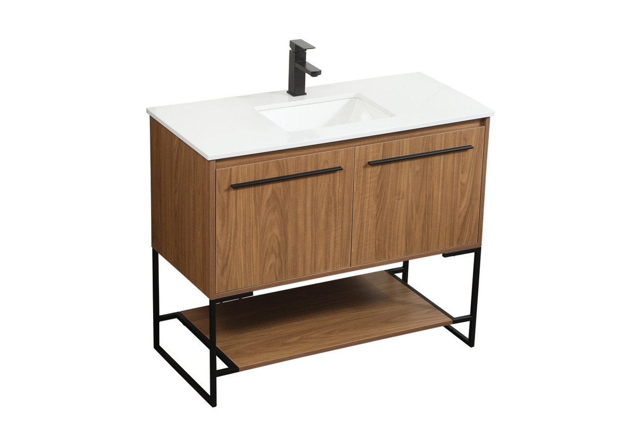 Elegant Decor VF42540WB 40 inch single bathroom vanity in walnut brown Elegant Decor VF42540WB 40 inch single bathroom vanity in walnut brown