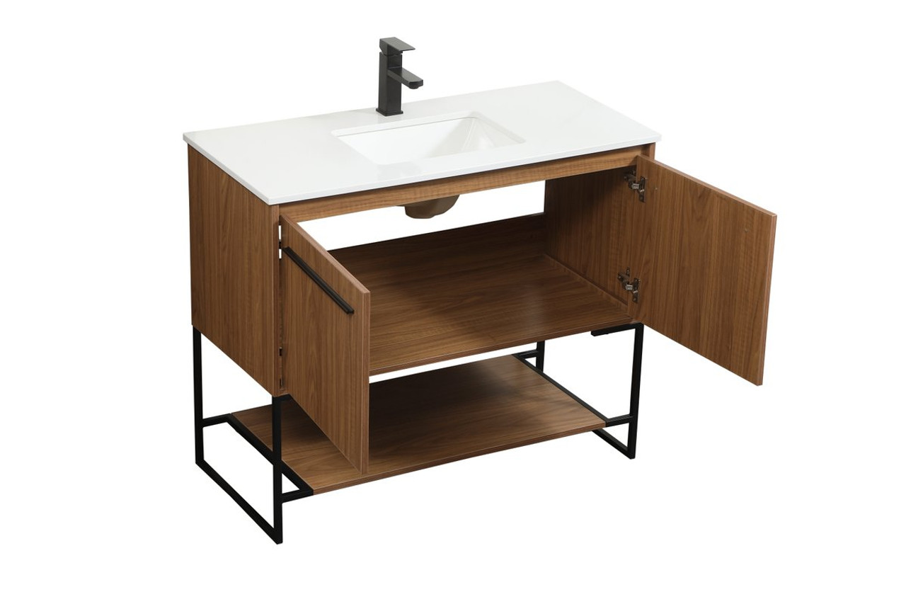 Elegant Decor VF42540WB 40 inch single bathroom vanity in walnut brown Elegant Decor VF42540WB 40 inch single bathroom vanity in walnut brown
