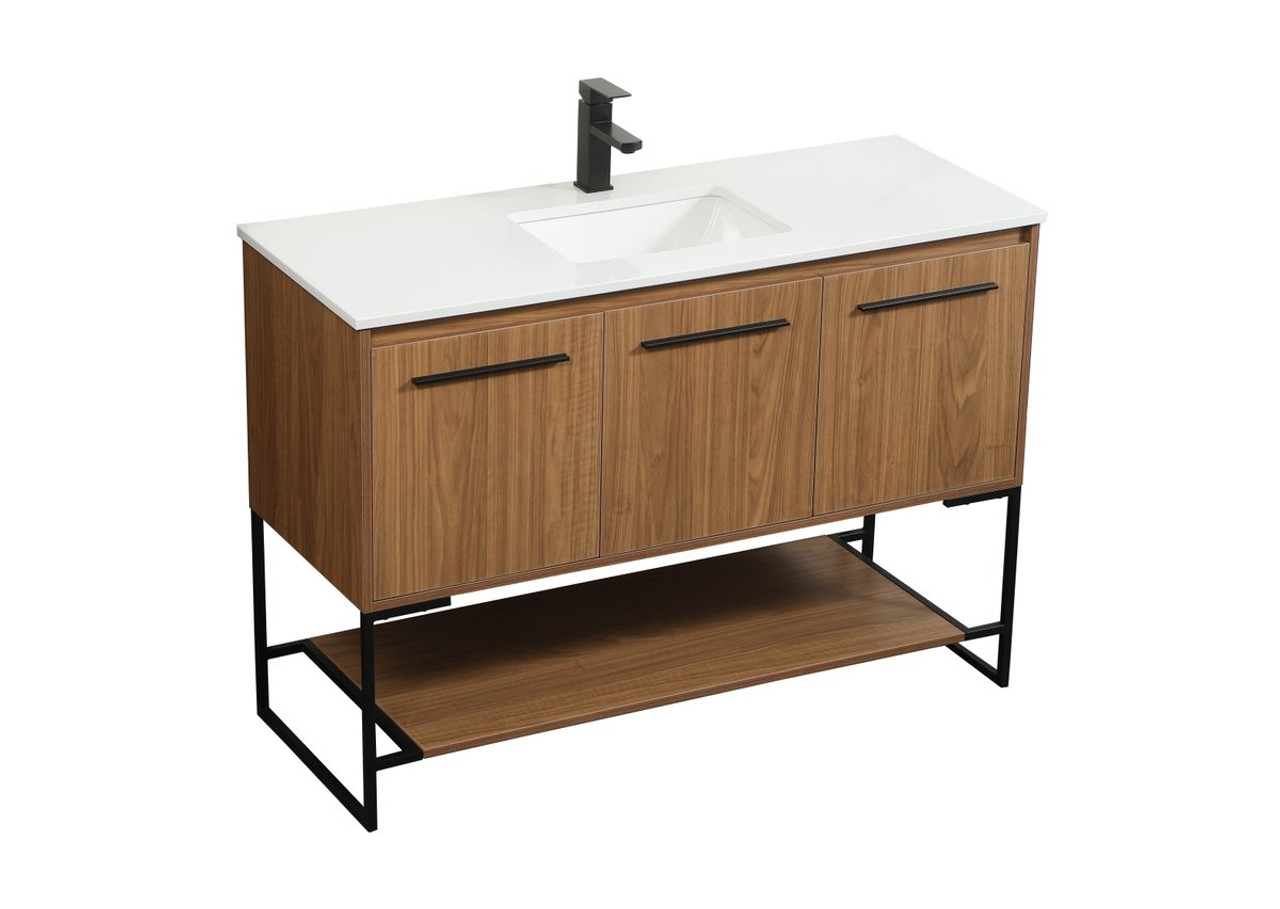 Elegant Decor VF42548WB 48 inch single bathroom vanity in walnut brown