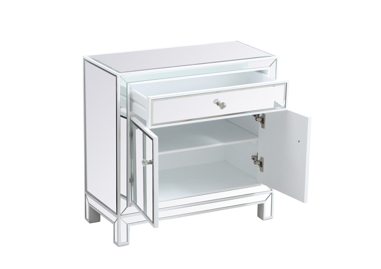 Elegant Decor MF71034WH 29 inch mirrored cabinet in white Elegant Decor MF71034WH 29 inch mirrored cabinet in white