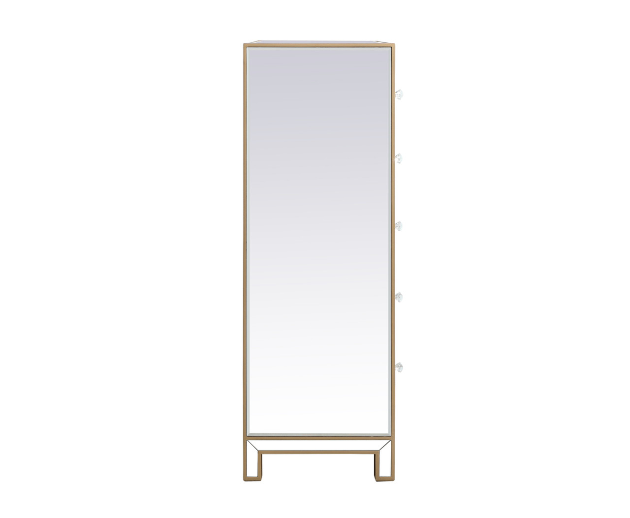 Elegant Decor MF72026G 34 inch mirrored five drawer cabinet in gold