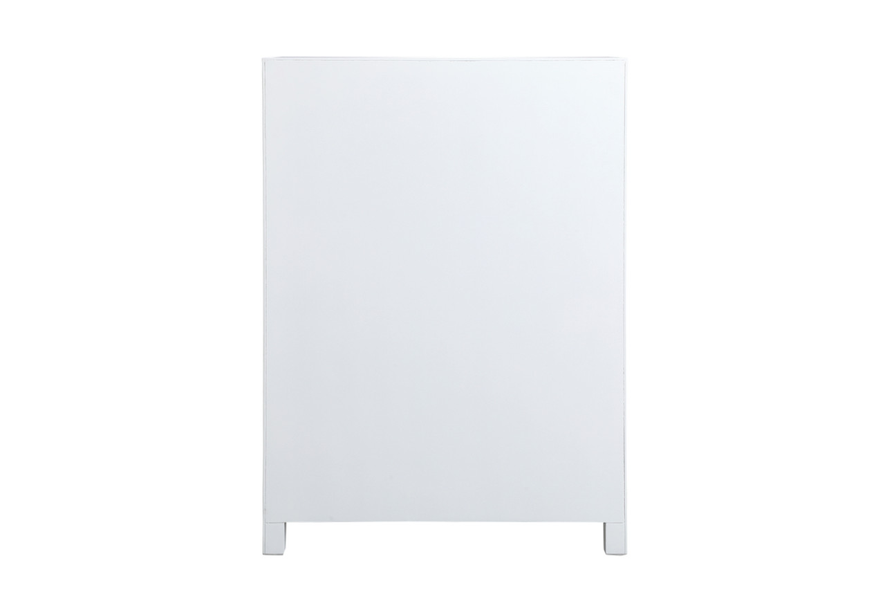 Elegant Decor MF72026WH 34 inch mirrored five drawer cabinet in white