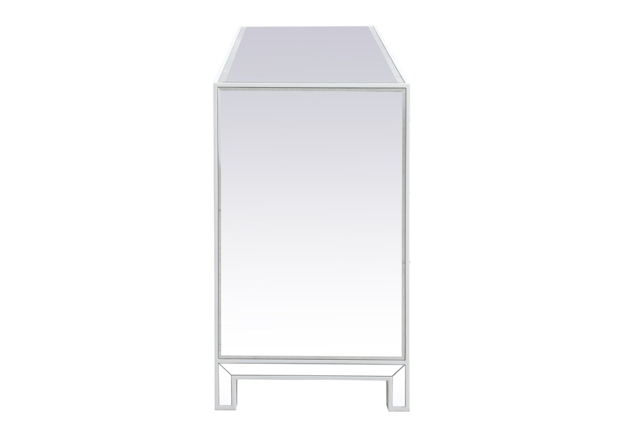 Elegant Decor MF72036WH 60 inch mirrored six drawer cabinet in white