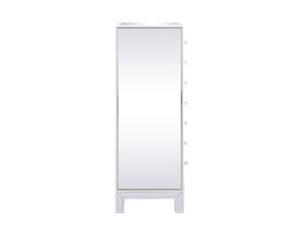 Elegant Decor MF72047WH 18 inch mirrored lingere chest in white