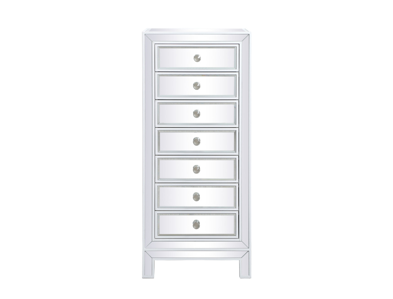 Elegant Decor MF72047WH 18 inch mirrored lingere chest in white