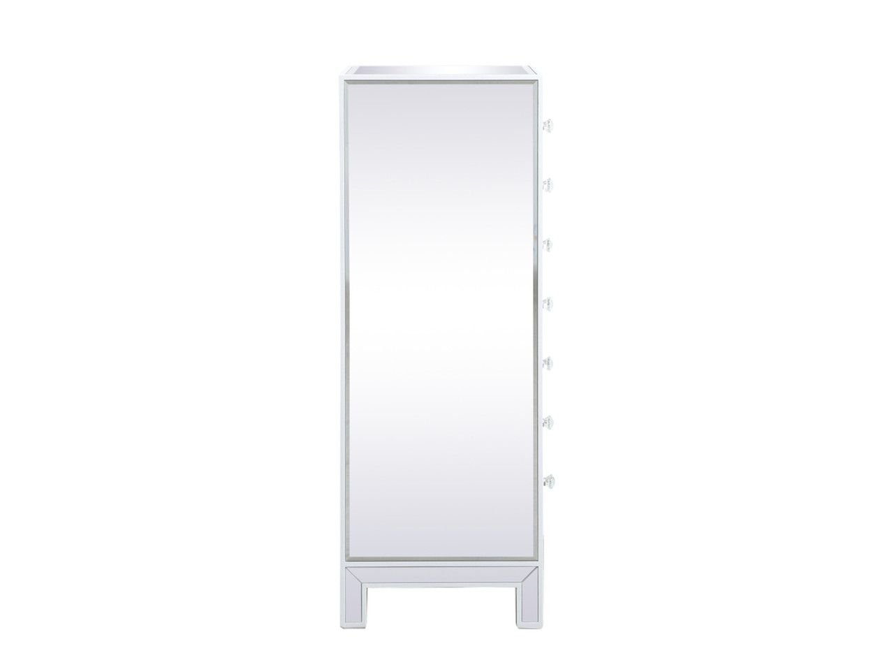 Elegant Decor MF72047WH 18 inch mirrored lingere chest in white