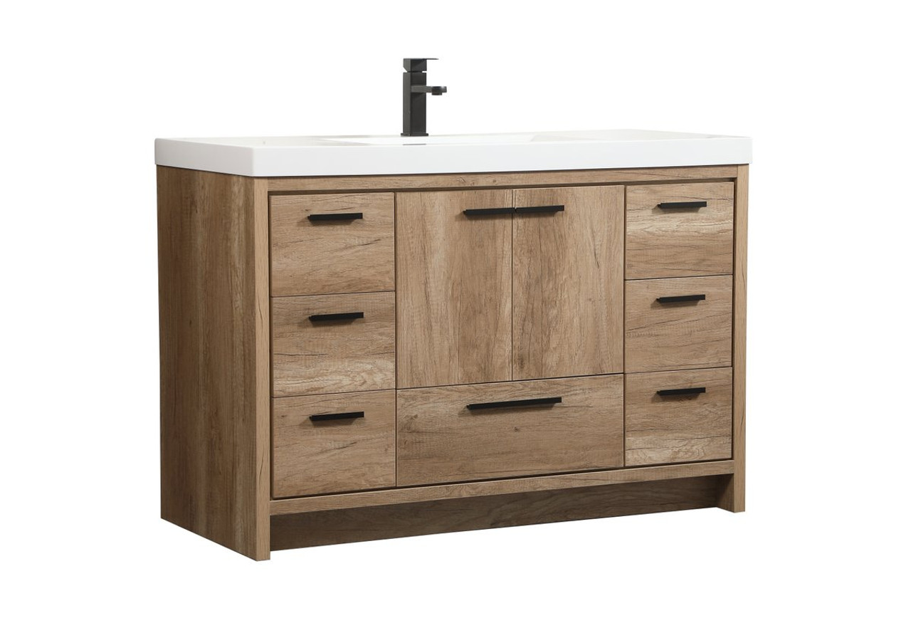 Elegant Decor VF46048NT 48 inch single bathroom vanity in natural oak Elegant Decor VF46048NT 48 inch single bathroom vanity in natural oak