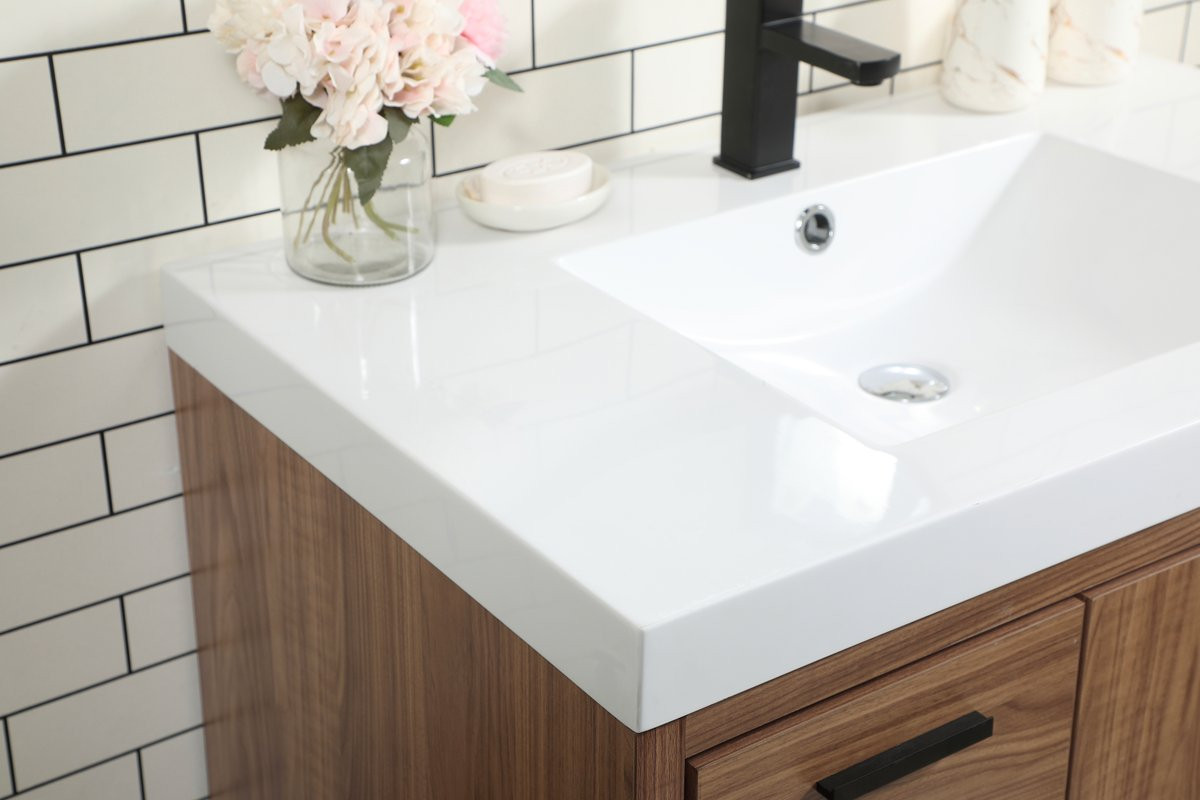 Elegant Decor VF46036WB 36 inch single bathroom vanity in walnut brown