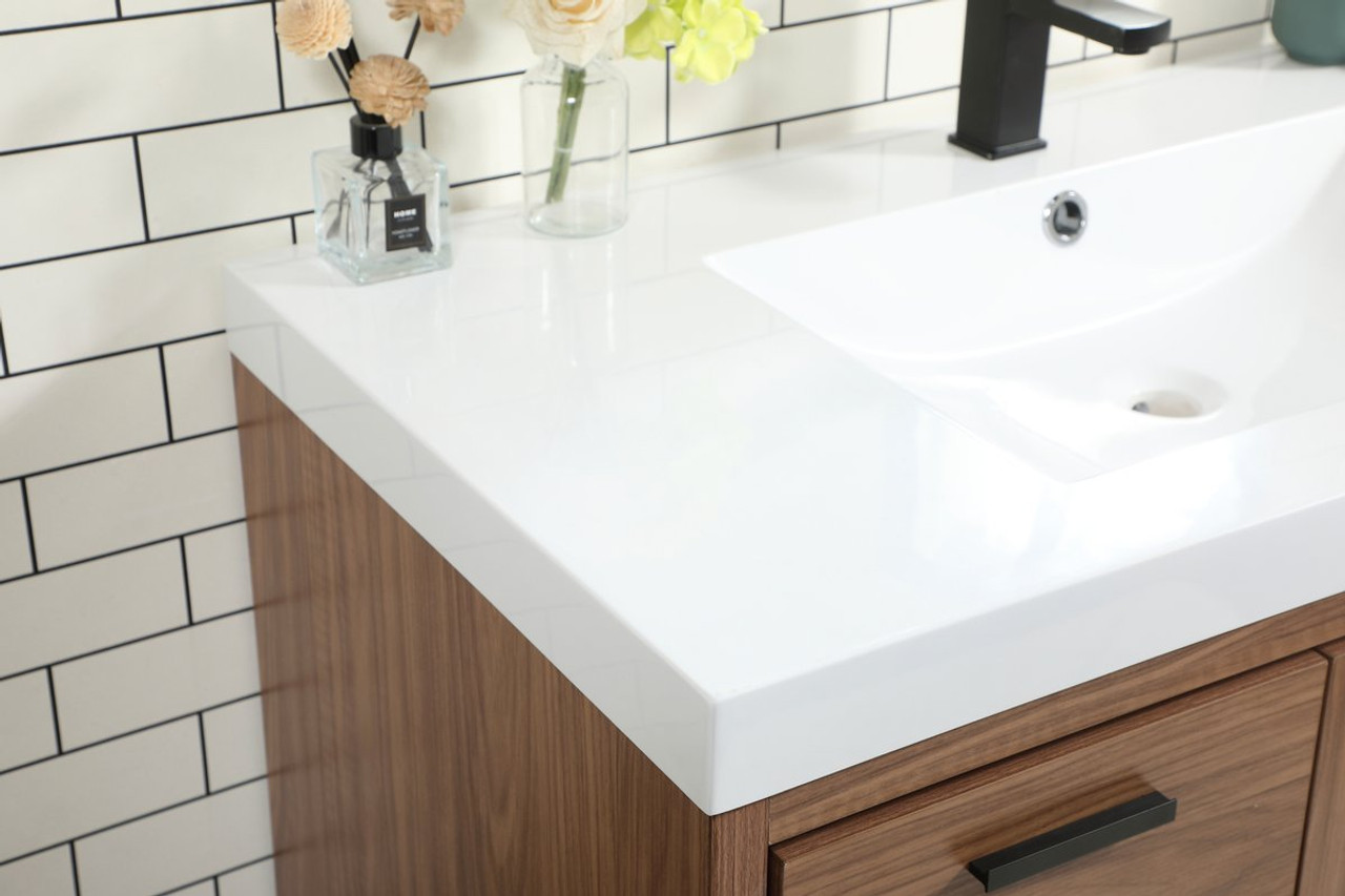 Elegant Decor VF46042WB 42 inch single bathroom vanity in walnut brown Elegant Decor VF46042WB 42 inch single bathroom vanity in walnut brown