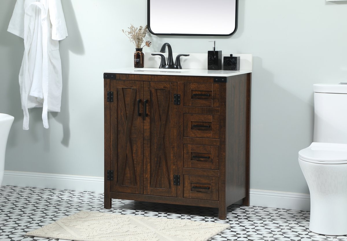 Elegant Decor VF90232EX-BS 32 inch single bathroom vanity in expresso with backsplash