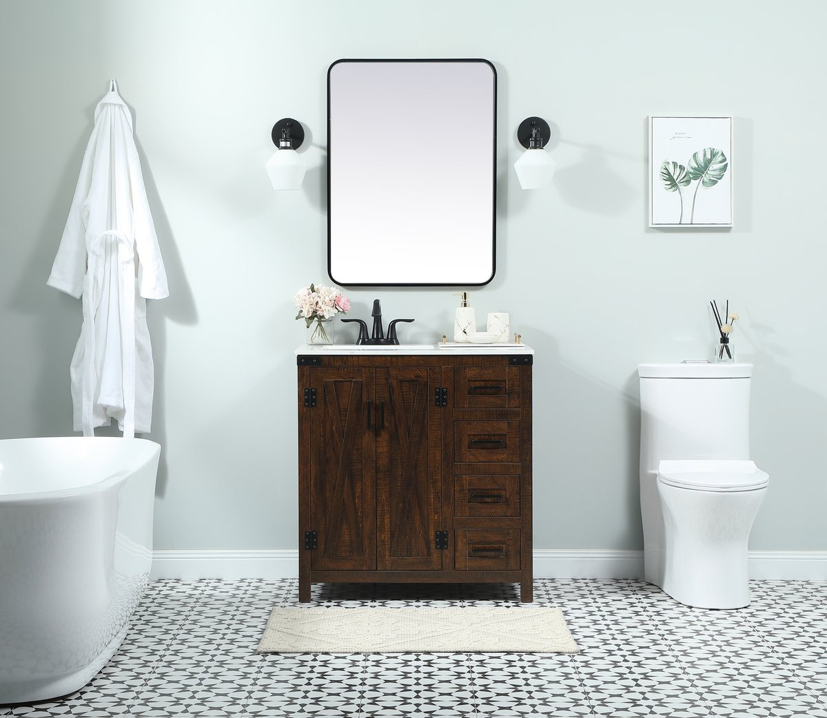 Elegant Decor VF90232EX 32 inch single bathroom vanity in expresso