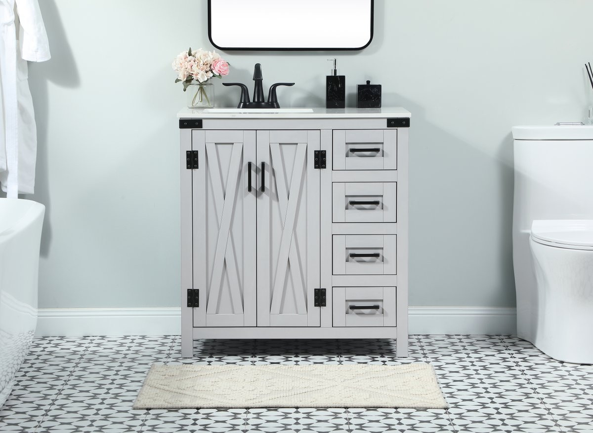Elegant Decor VF90232GR 32 inch single bathroom vanity in grey
