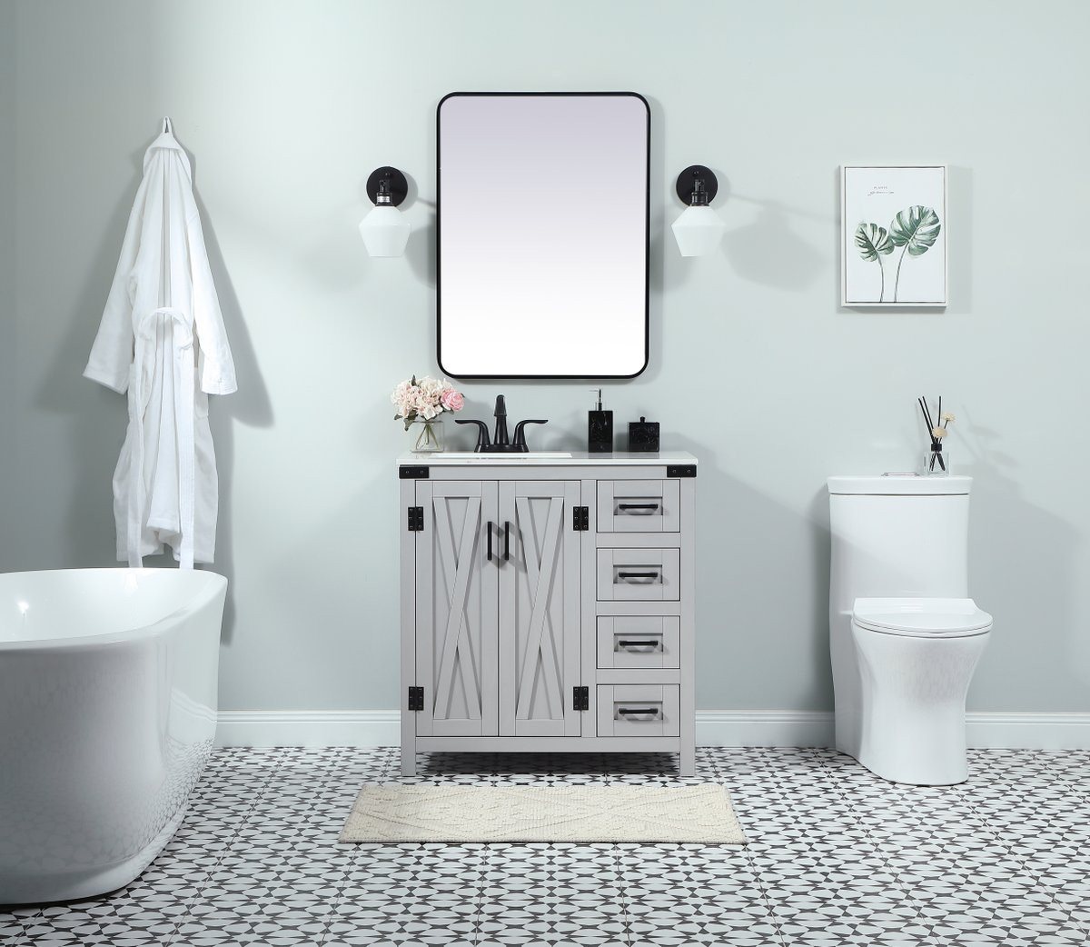 Elegant Decor VF90232GR 32 inch single bathroom vanity in grey