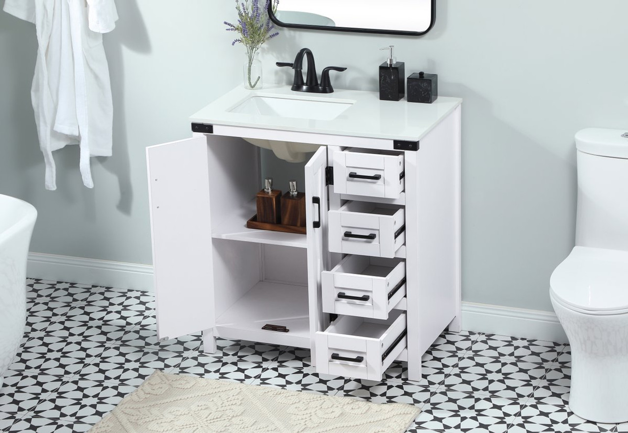 Elegant Decor VF90232WH 32 inch single bathroom vanity in white Elegant Decor VF90232WH 32 inch single bathroom vanity in white