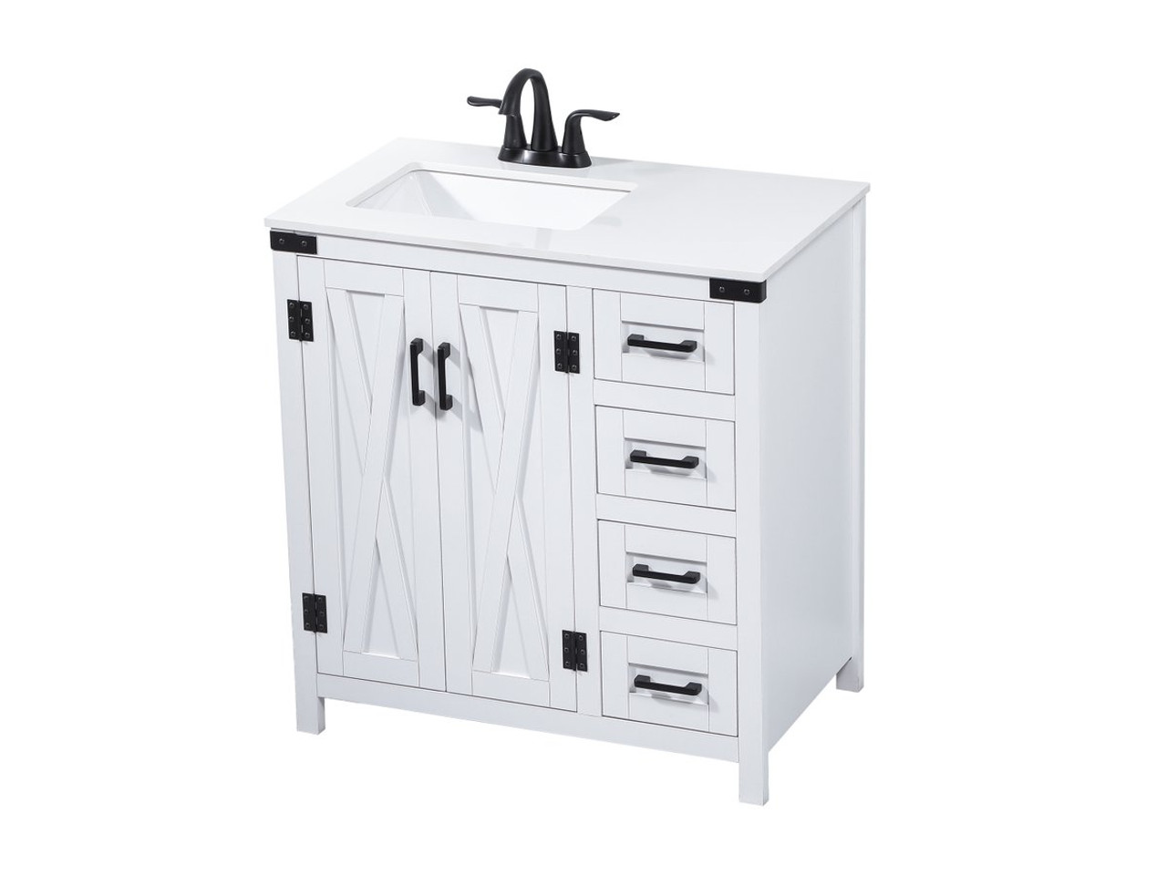 Elegant Decor VF90232WH 32 inch single bathroom vanity in white Elegant Decor VF90232WH 32 inch single bathroom vanity in white