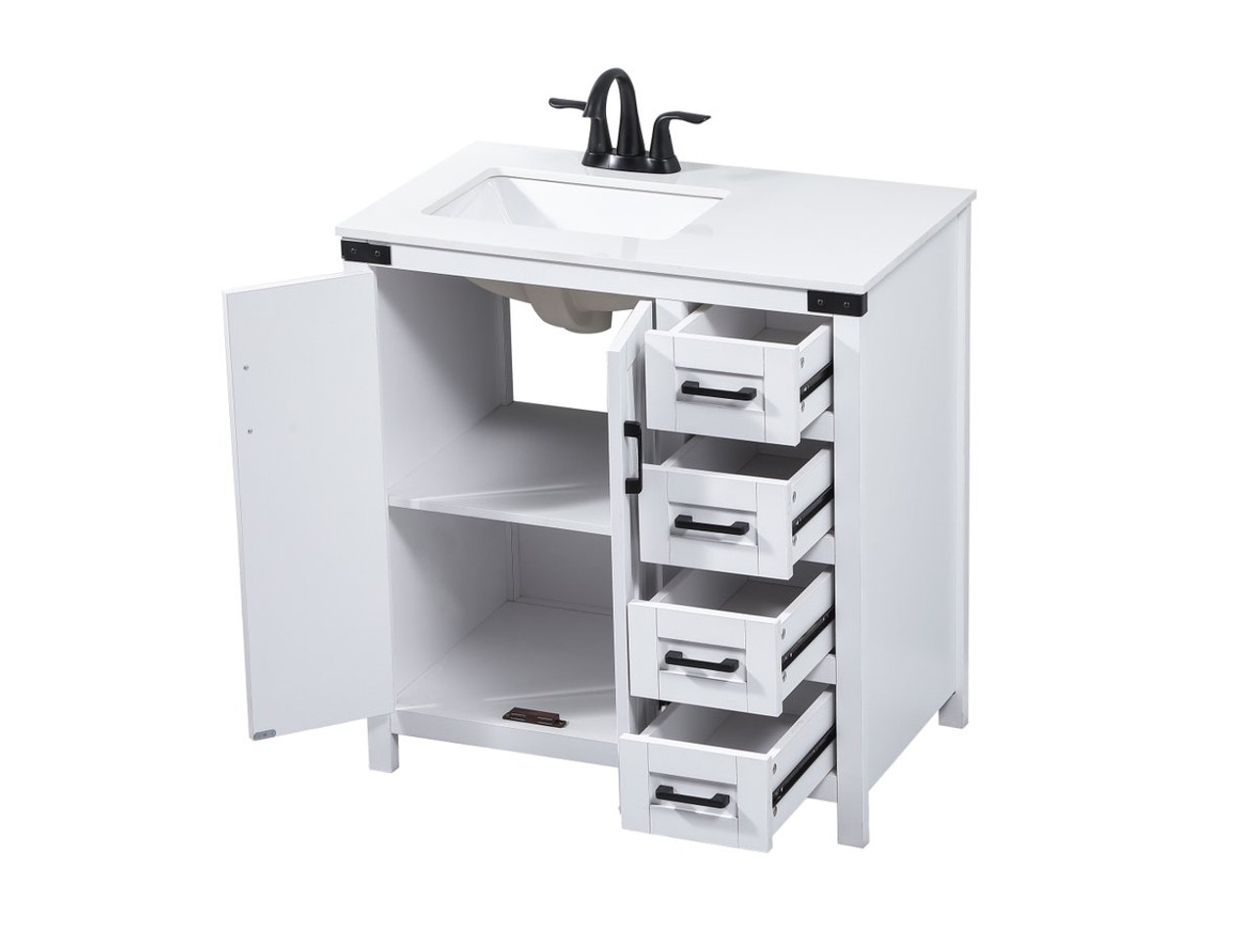 Elegant Decor VF90232WH 32 inch single bathroom vanity in white Elegant Decor VF90232WH 32 inch single bathroom vanity in white