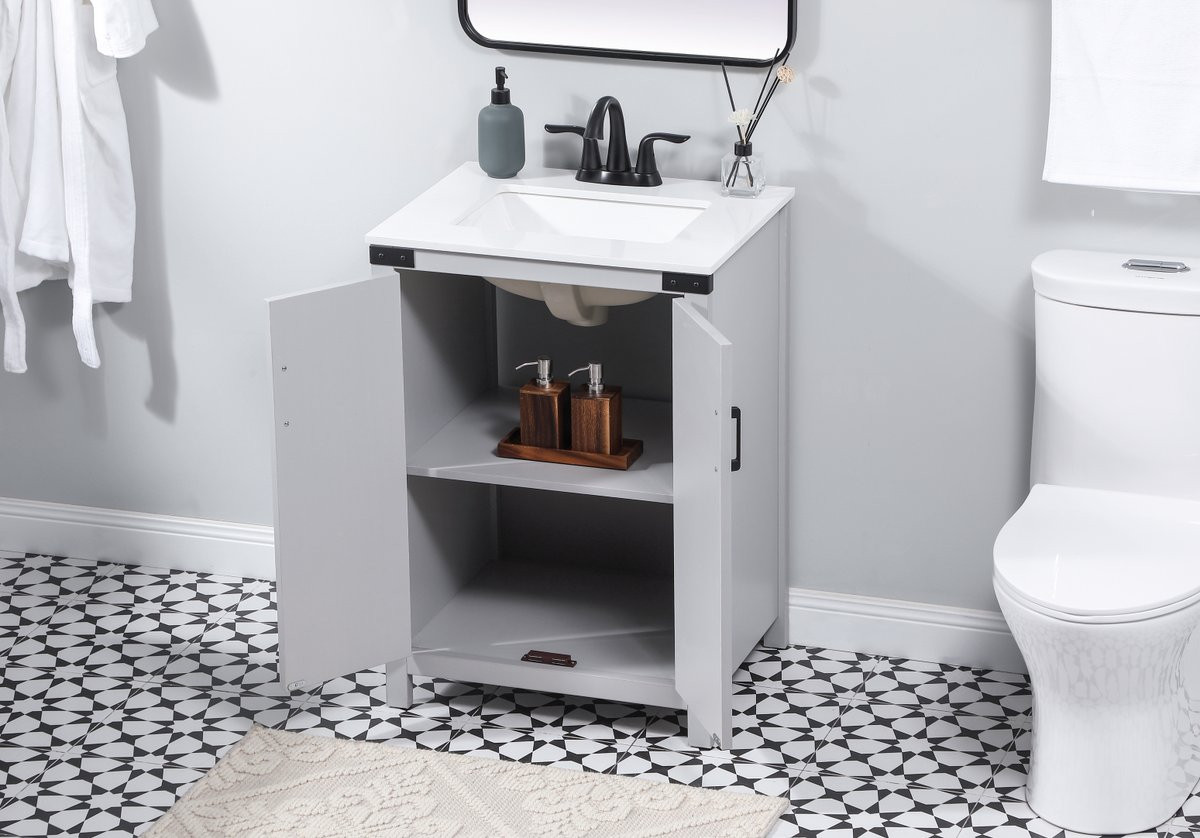Elegant Decor VF90224GR 24 inch single bathroom vanity in grey