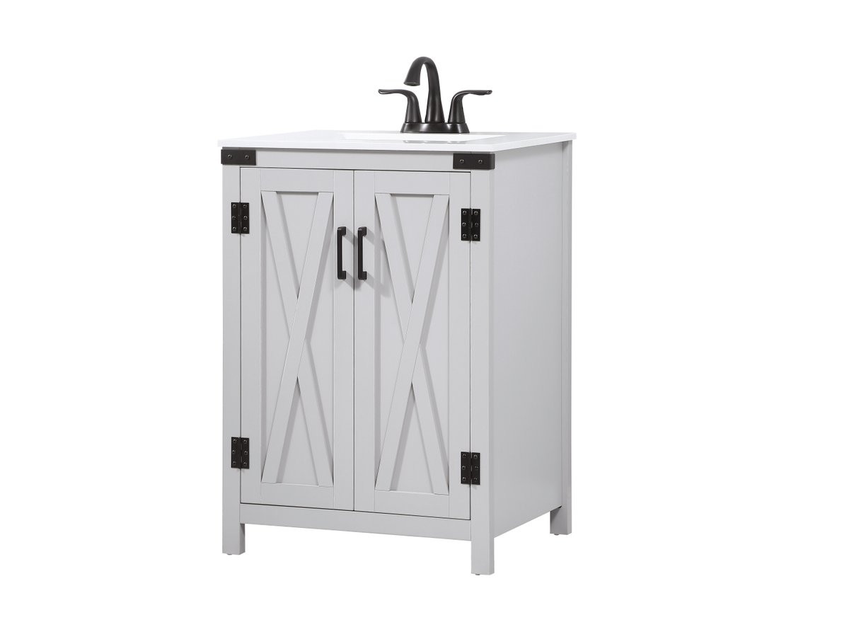 Elegant Decor VF90224GR 24 inch single bathroom vanity in grey