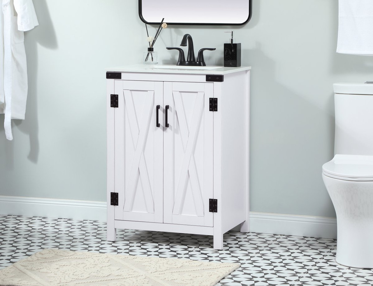 Elegant Decor VF90224WH 24 inch single bathroom vanity in white Elegant Decor VF90224WH 24 inch single bathroom vanity in white