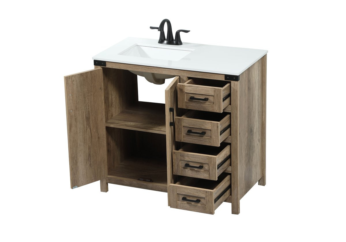 Elegant Decor VF90236NT 36 inch single bathroom vanity in natural oak