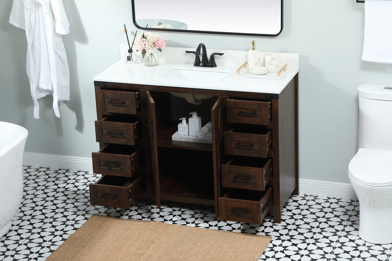 Elegant Decor VF90248EX-BS 48 inch single bathroom vanity in expresso with backsplash