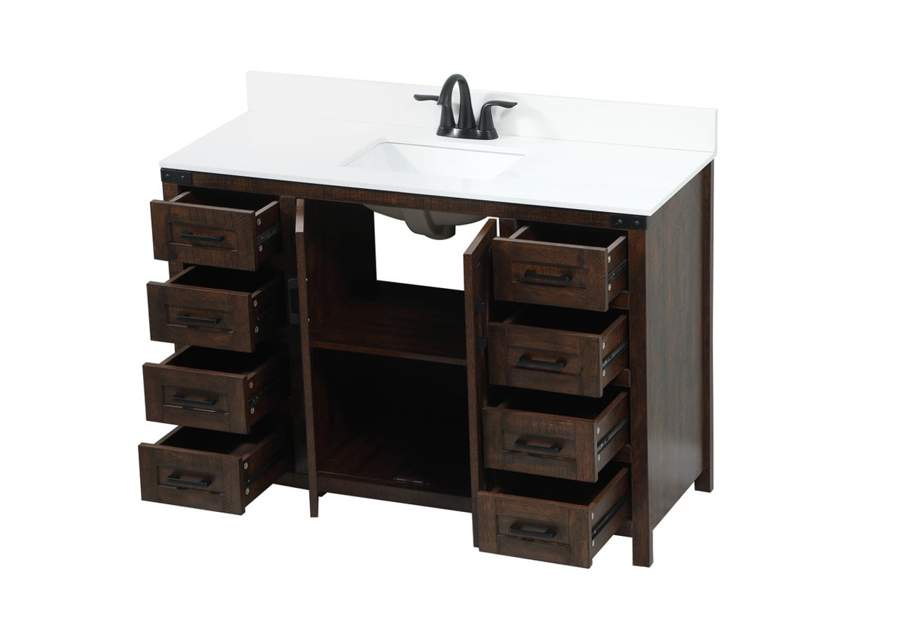 Elegant Decor VF90248EX-BS 48 inch single bathroom vanity in expresso with backsplash