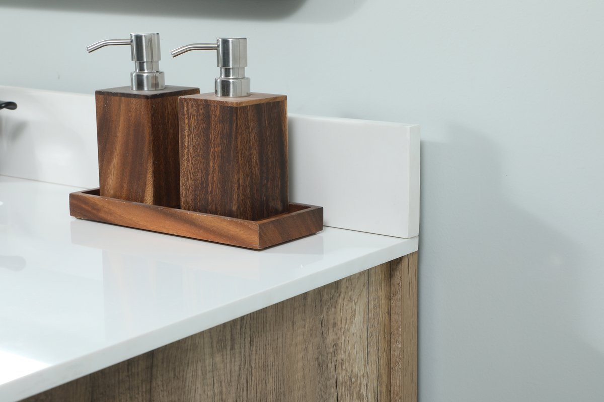 Elegant Decor VF90248NT-BS 48 inch single bathroom vanity in natural oak with backsplash