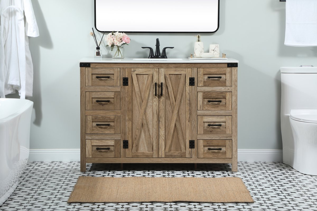 Elegant Decor VF90248NT 48 inch single bathroom vanity in natural oak