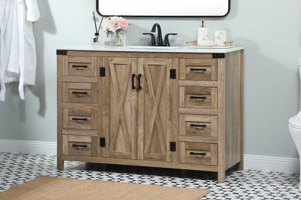 Elegant Decor VF90248NT 48 inch single bathroom vanity in natural oak