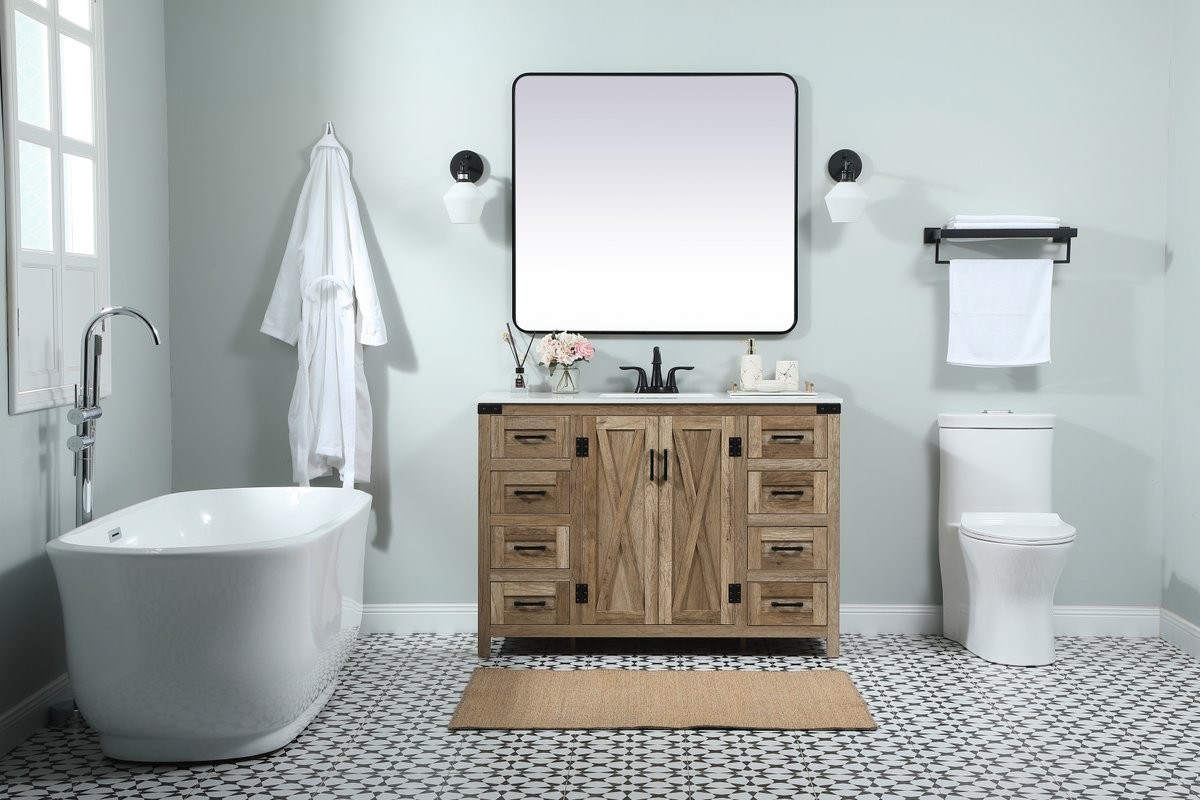 Elegant Decor VF90248NT 48 inch single bathroom vanity in natural oak
