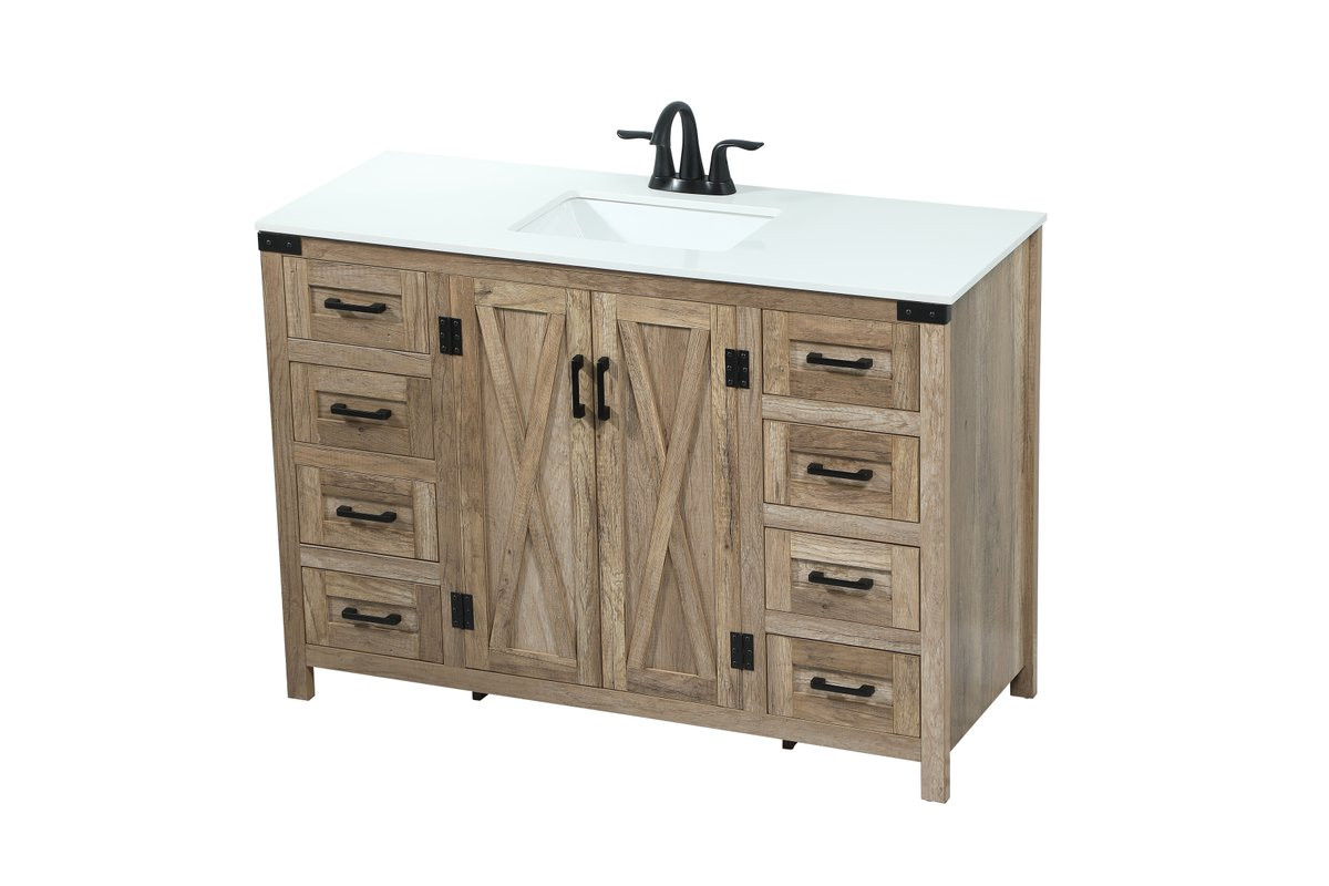 Elegant Decor VF90248NT 48 inch single bathroom vanity in natural oak