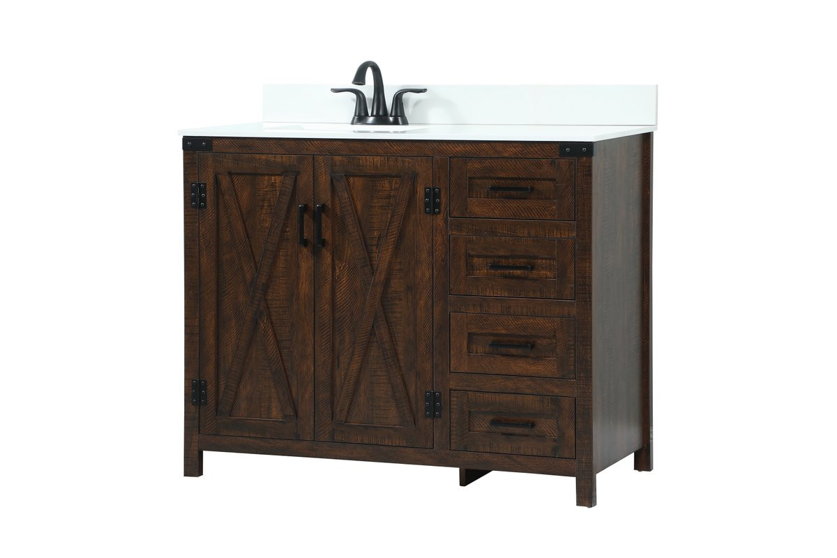 Elegant Decor VF90242EX-BS 42 inch single bathroom vanity in expresso with backsplash