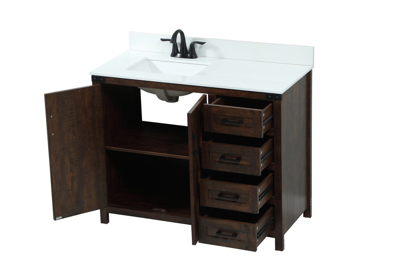 Elegant Decor VF90242EX-BS 42 inch single bathroom vanity in expresso with backsplash