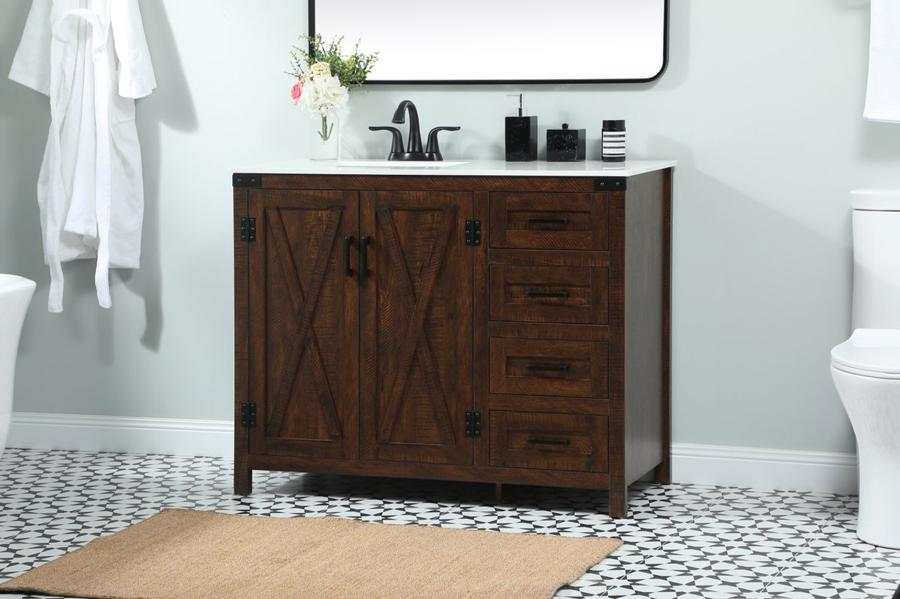 Elegant Decor VF90242EX 42 inch single bathroom vanity in expresso Elegant Decor VF90242EX 42 inch single bathroom vanity in expresso
