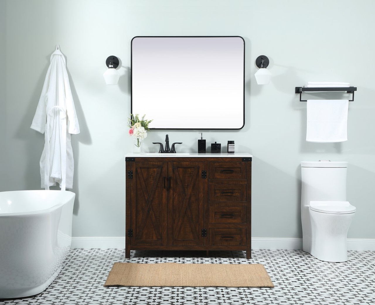 Elegant Decor VF90242EX 42 inch single bathroom vanity in expresso