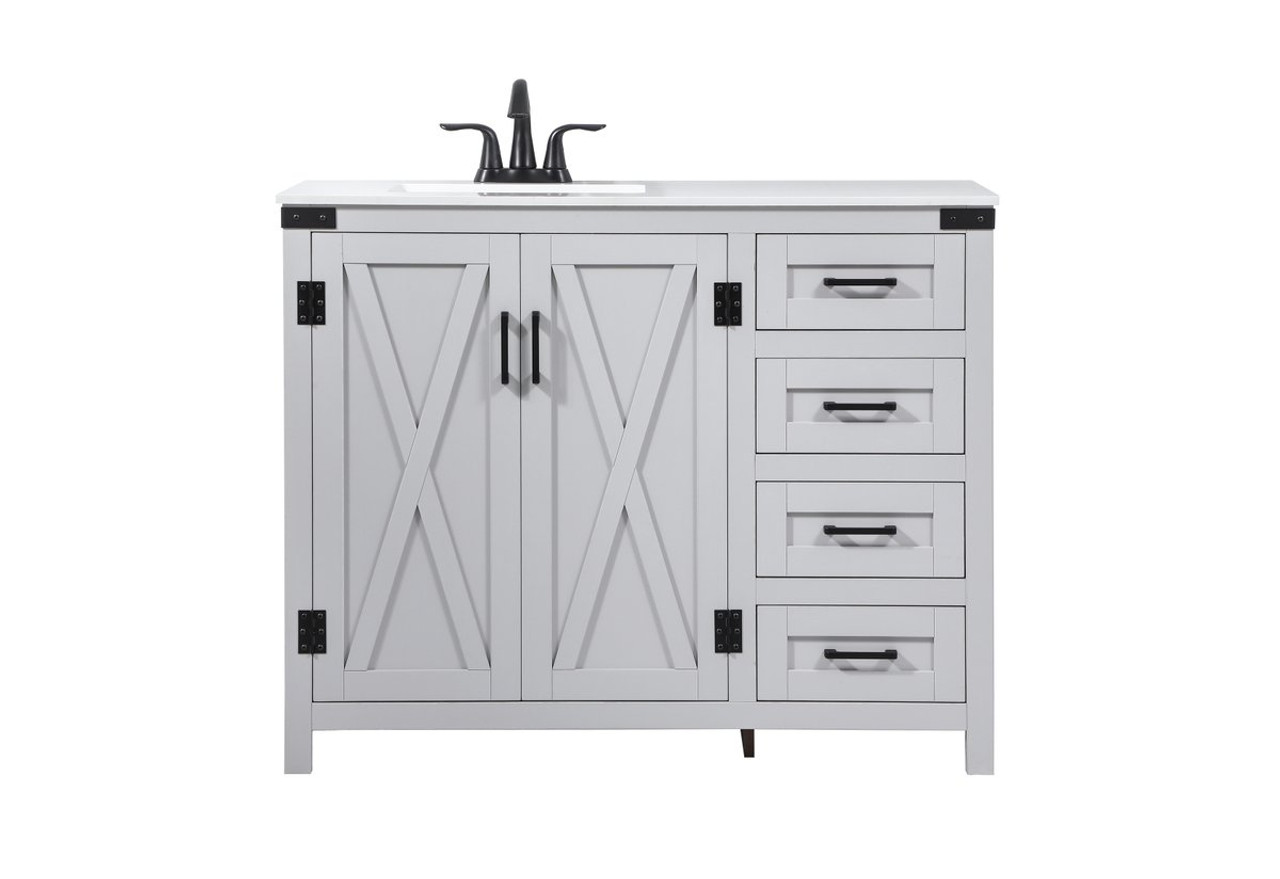 Elegant Decor VF90242GR 42 inch single bathroom vanity in grey