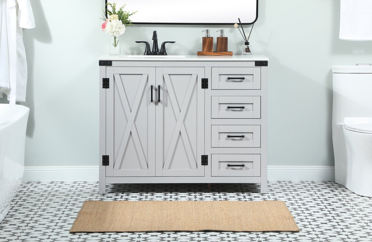 Elegant Decor VF90242GR 42 inch single bathroom vanity in grey