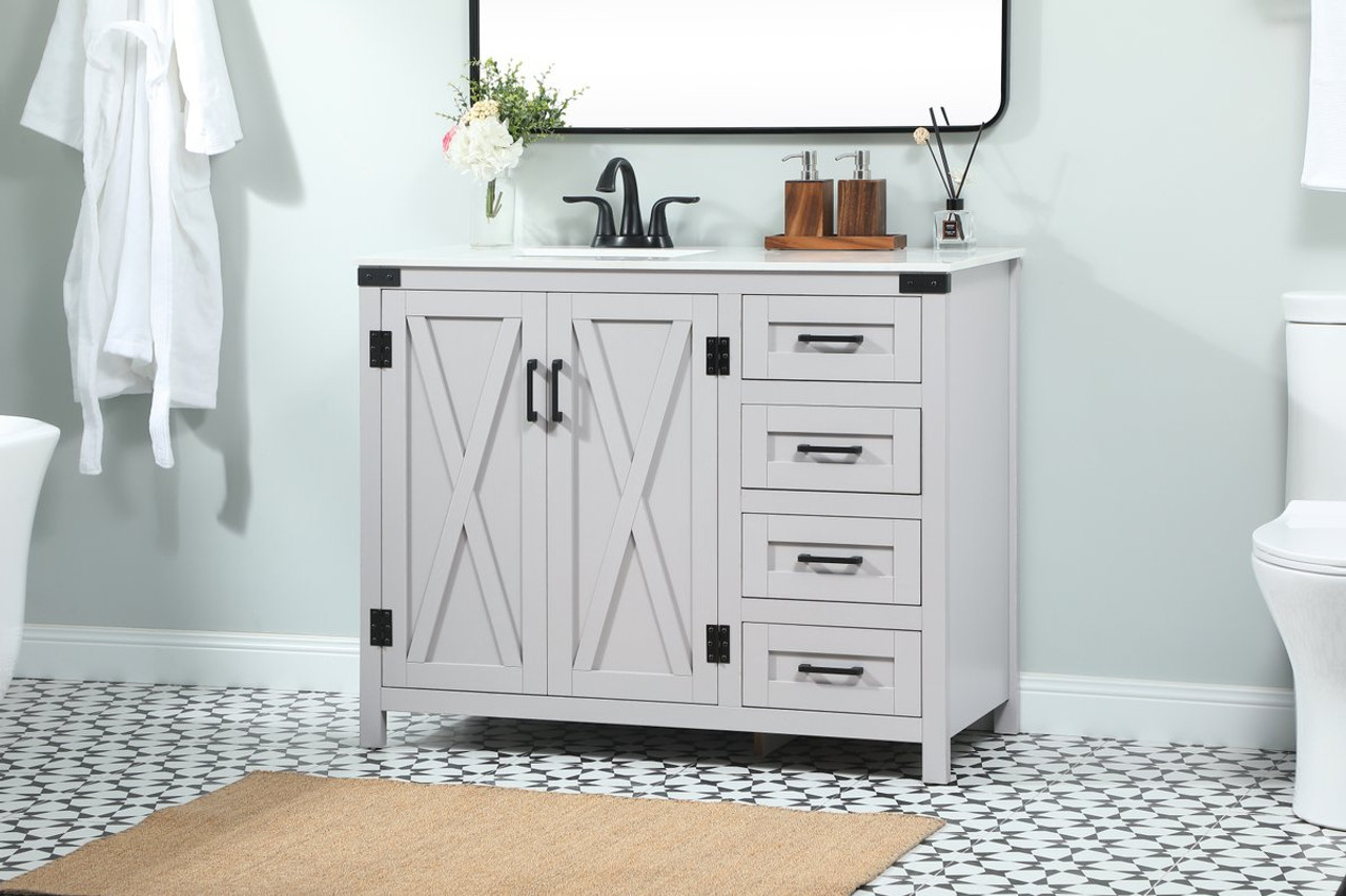 Elegant Decor VF90242GR 42 inch single bathroom vanity in grey