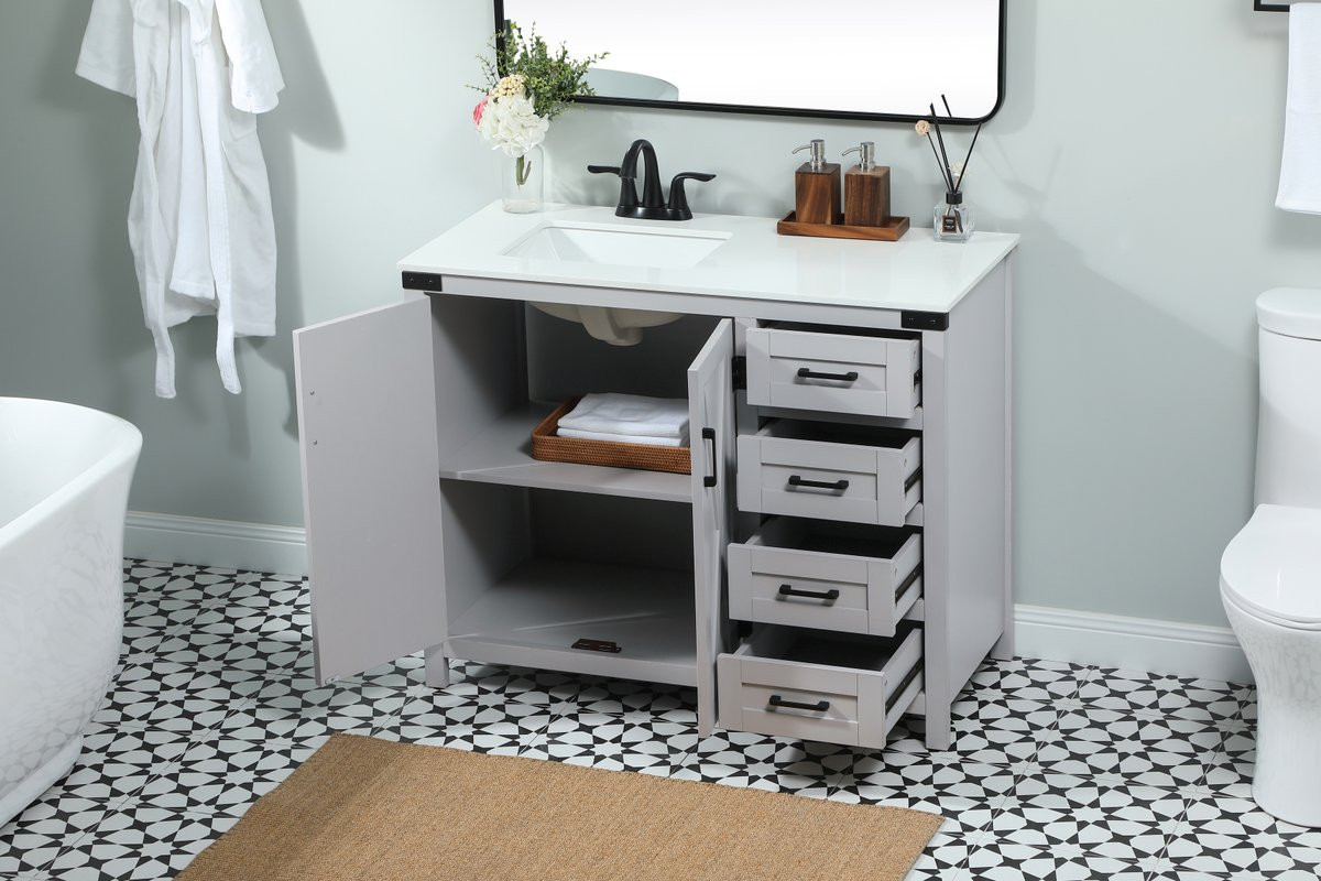 Elegant Decor VF90242GR 42 inch single bathroom vanity in grey