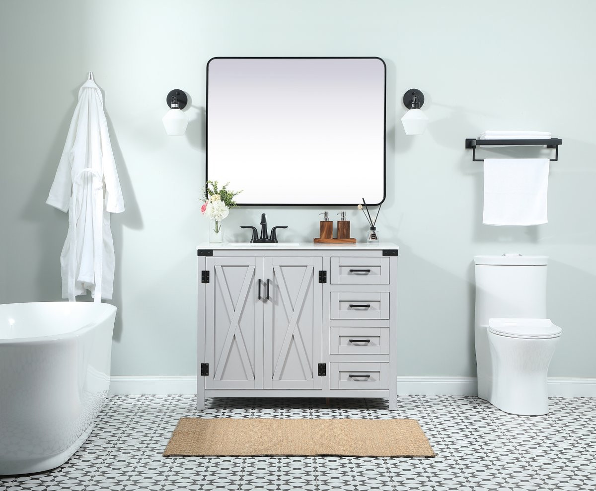 Elegant Decor VF90242GR 42 inch single bathroom vanity in grey
