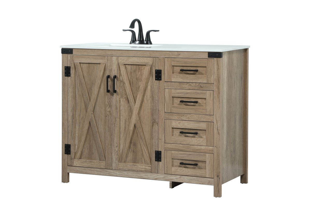 Elegant Decor VF90242NT 42 inch single bathroom vanity in natural oak