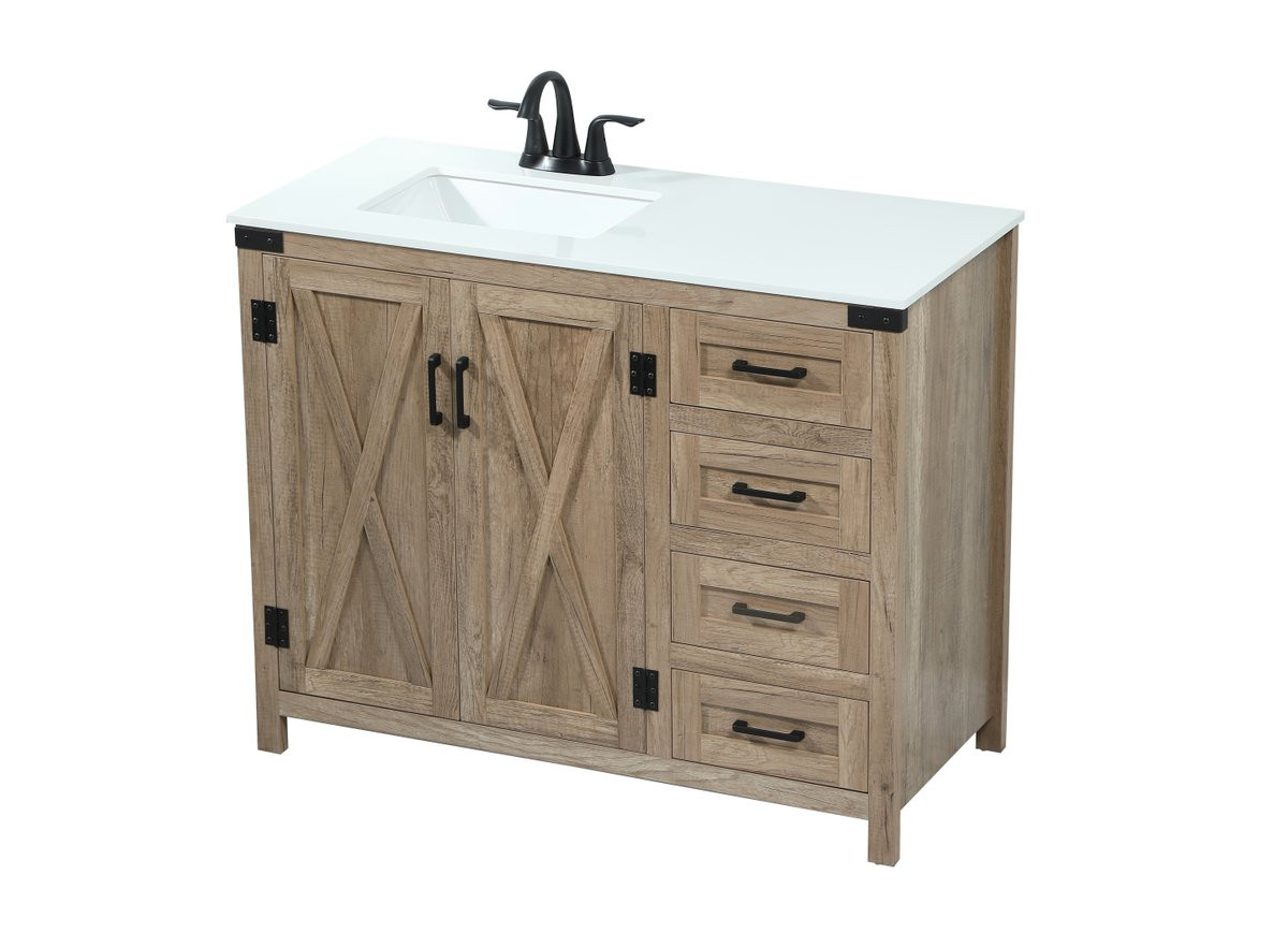 Elegant Decor VF90242NT 42 inch single bathroom vanity in natural oak