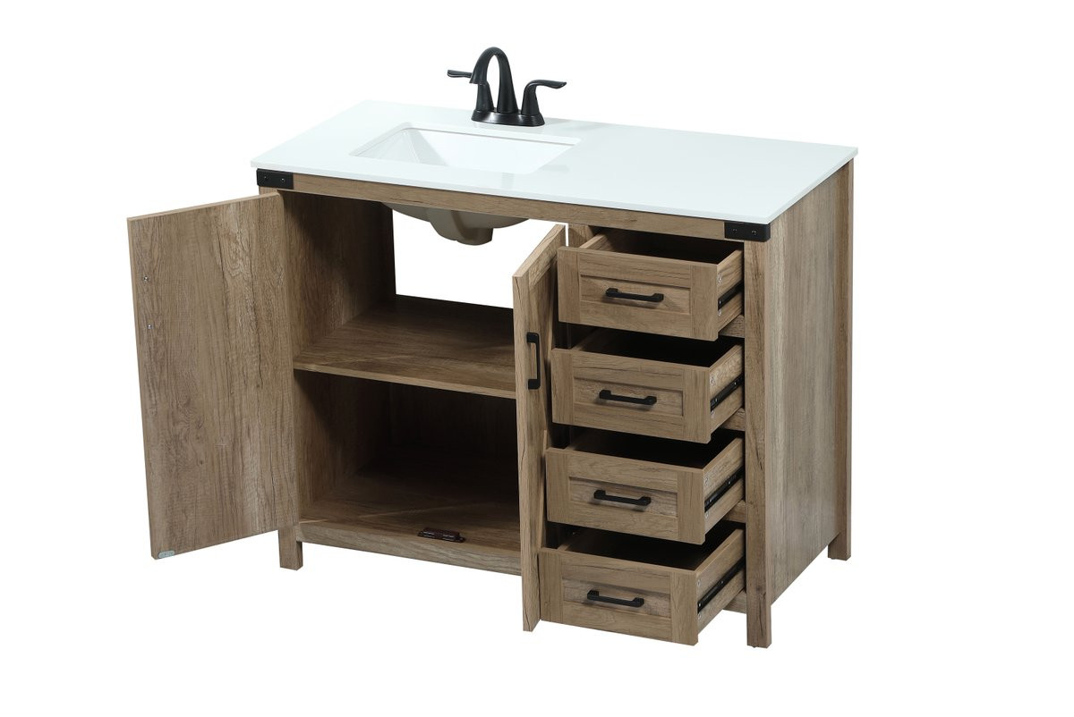 Elegant Decor VF90242NT 42 inch single bathroom vanity in natural oak