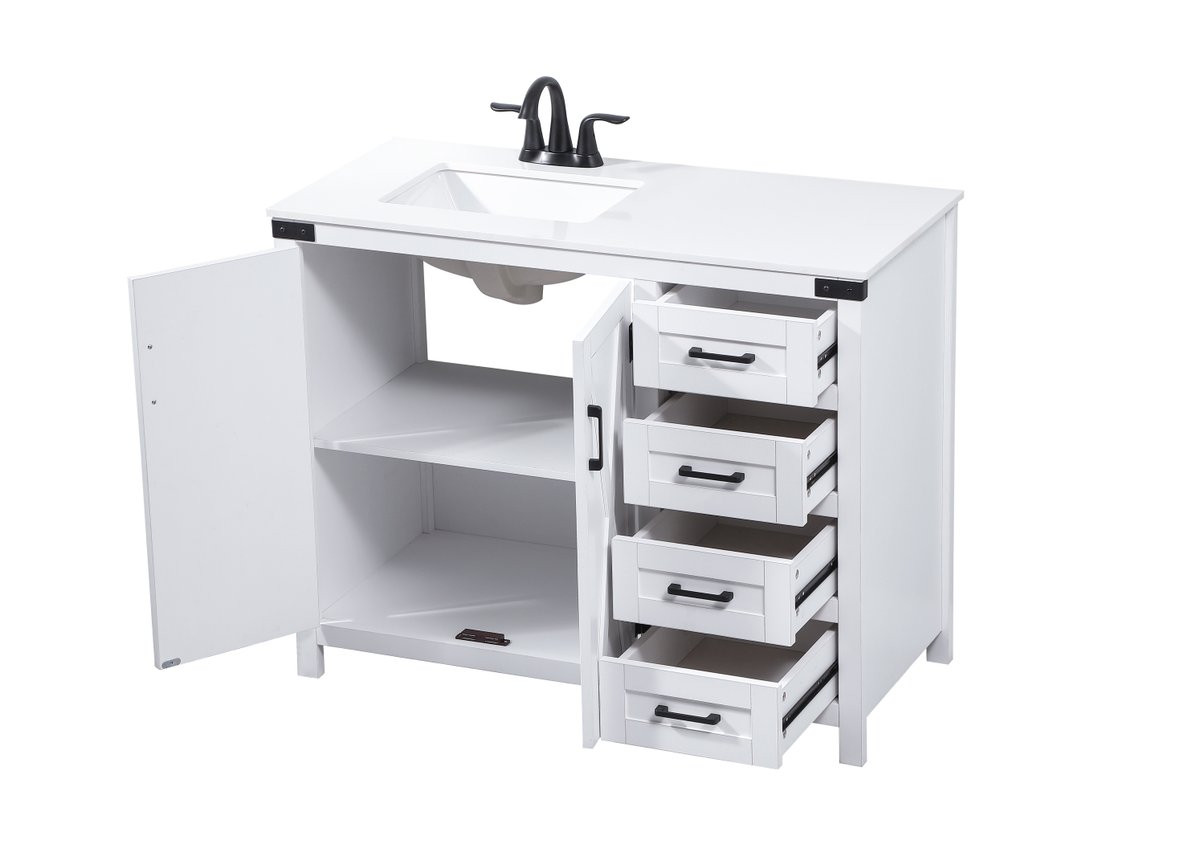 Elegant Decor VF90242WH 42 inch single bathroom vanity in white