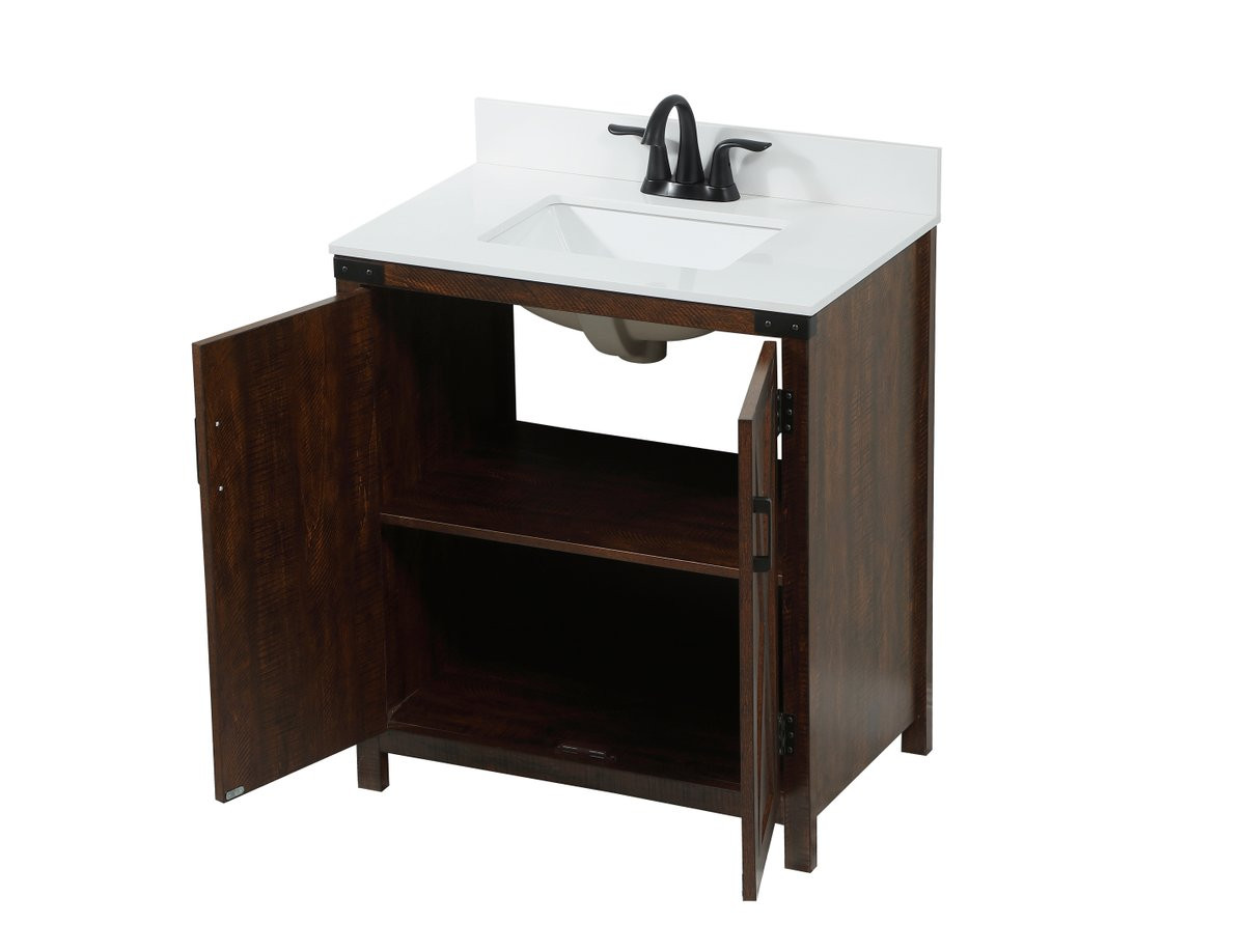 Elegant Decor VF90230EX-BS 30 inch single bathroom vanity in expresso with backsplash