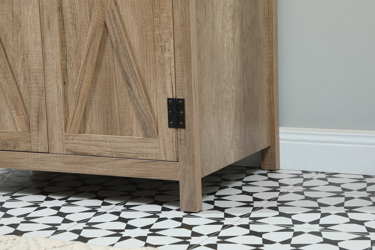 Elegant Decor VF90230NT-BS 30 inch single bathroom vanity in natural oak with backsplash