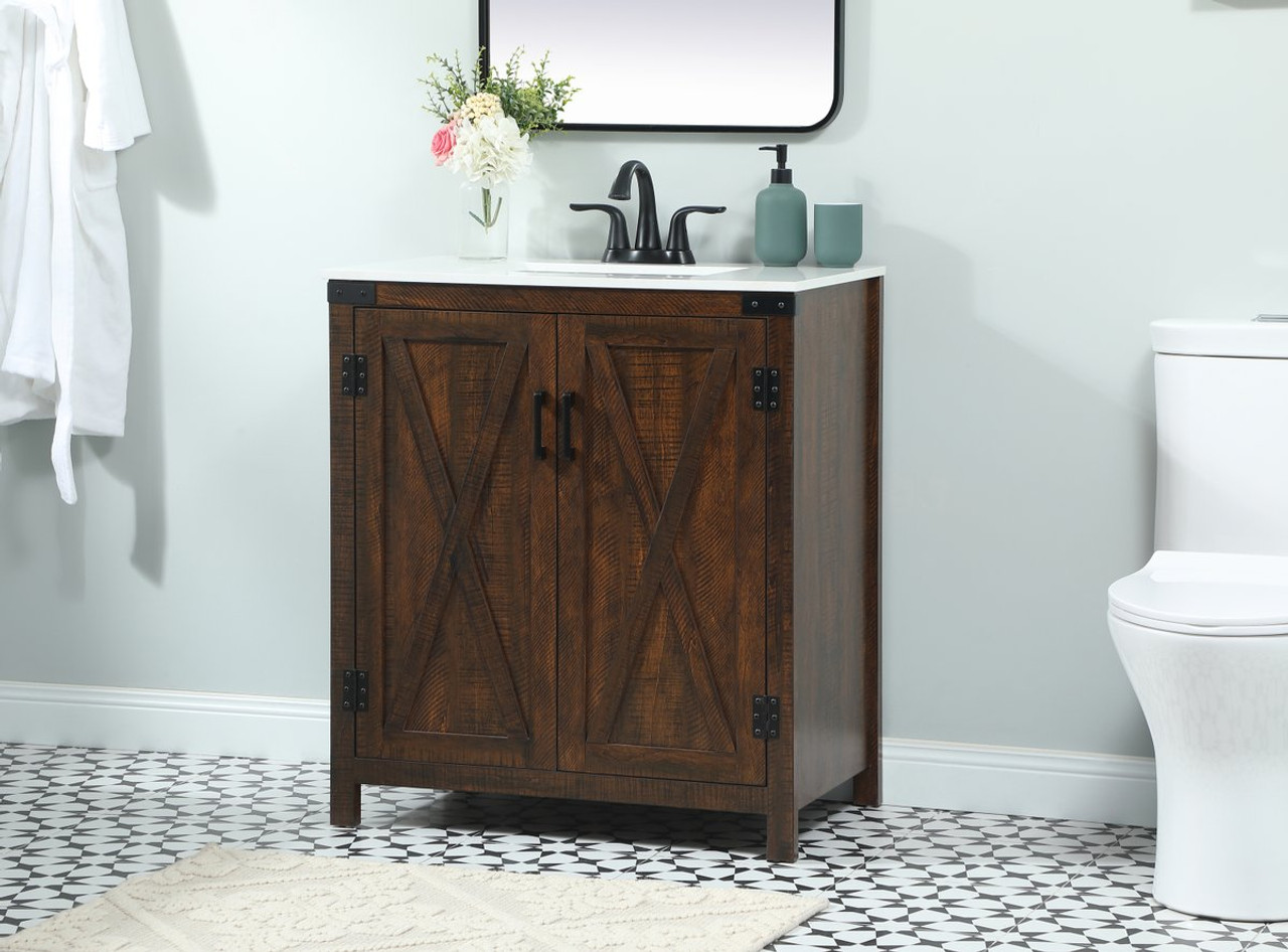 Elegant Decor VF90230EX 30 inch single bathroom vanity in expresso